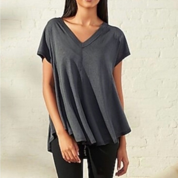 UpWest Tops - Upwest Black Lightweight Sub V-Neck Short Sleeve Tee Oversized Large